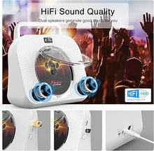 Load image into Gallery viewer, CD Player with Bluetooth?Double HiFi Sound Speakers?Sleep Mode,Desktop CD Music Players,Support AUX/USB/Headphone Jack/Music Fiber Optics/FM Radio Boombox for Home,Office(White) (White)
