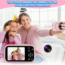 Load image into Gallery viewer, Kids Camera Digital Camera, 4K Autofocus Vlogging Camera for Kids with 16x Zoom Anti Shake, Flash and 48MP Point, Kid Camera with 32GB SD Card, Lanyard, Portable Toy Kids (Pink)
