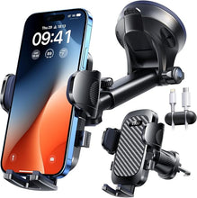 Load image into Gallery viewer, YRU?80+LBS Safest Strongest Rotatable Suction 2025 Ultimate Car Phone Holder Mount ?Military-Grade &amp; All Patent Safety Certs? Dashboard Windshield Vent for iPhone 16 15 Pro Max 14 Samsung, Black
