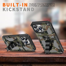 Load image into Gallery viewer, CCSmall for iPhone 16 Pro Max Case Camouflage with Kickstand for Men, Military Grade Shockproof Protective Phone Cover Built-in Stand Case for iPhone 16 Pro Max Camo Army Green
