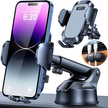 Load image into Gallery viewer, HTU 2024 Ultimate Car Phone Mount?80+LBS Strongest Suction &amp; Military-Grade??Patent &amp; Safety Certs? Cell Phone Holder Truck Stand for Dashboard Windshield Vent for iPhone 15 Pro Max 14 Samsung,Grey
