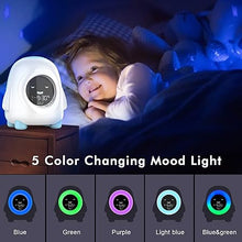 Load image into Gallery viewer, Kids Alarm Clock, Toddlers Alarm Clock for Kids Sleep Training Clock with Night Light, Sleep Sound Machine, Indoor Temperature, Nap Timer, Digital Wake up Clock for Boys Girls Bedrooms, Birthday Gifts
