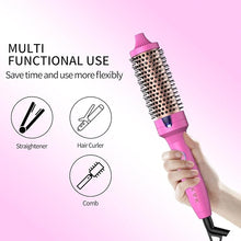 Load image into Gallery viewer, K&amp;K 1.5 Inch Ceramic Tourmaline Ionic Curling Iron (Rose Red, 1.5 Inch) - Thermal Brush Heated Curling Brush, Dual Voltage, Volumizer, NON-DAMAGING 350 DEGREE HEAT
