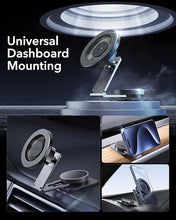 Load image into Gallery viewer, ESR for MagSafe Car Mount, Foldable Dashboard/Tesla Magnetic Car Mount,Tesla Touchscreen Car Phone Holder Mount, Magnetic Phone Holder for Car, for iPhone 16/15/14/13/12, Charging Not Supported, Grey
