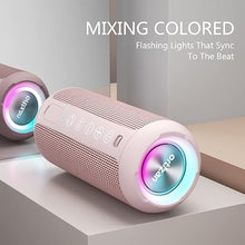 Load image into Gallery viewer, Ortizan Portable Bluetooth Speakers, IPX7 Waterproof Wireless Speaker with 24W Loud Stereo Sound, Deep Bass, Bluetooth 5.3, RGB Lights, Dual Pairing, 30H Playtime for Home, Outdoor, Party
