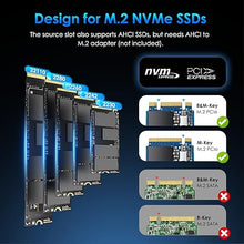 Load image into Gallery viewer, WAVLINK M.2 NVMe SSD Cloner, 10G Dual-Bay NVMe to USB-C/A Docking Station, Supports One-Click Offline-Clone, 2x8TB Capacity, UASP, Tool&amp;Driver-Free, Design for SSDs in Size 2230/2242/2260/2280/22110
