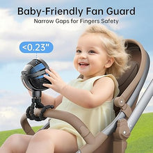 Load image into Gallery viewer, GUSGU Stroller Fan Clip on for Baby, Flexible Tripod &amp; Rechargeable Battery, Small Personal Fan, Mini Portable Fan for Travel, Handheld, Car (Black)

