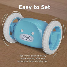 Load image into Gallery viewer, CLOCKY Extra Super Loud Alarm Clock for Heavy Sleepers Adults Kids Teens Bedroom, Move Jump Roll Run Away Easy to Set Smart Digital Alarm Clock on Wheels - Funny Gag Gift (Blue)
