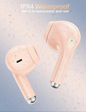 Load image into Gallery viewer, Bluetooth Headphones Small Ear Buds for Women Girls Workout Sports Earphones 5.3 True Wireless Earbuds with Mic for Apple iPhone 15 16 Pro Max 14 Plus 13 12 Google Pixel Samsung Galaxy S24 S23 Pink
