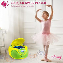 Load image into Gallery viewer, hPlay Gummy P16 Portable CD Player Boombox AM FM Digital Tuning Radio, Aux Line-in, Headphone Jack, Foldable Carrying Handle (Lime)
