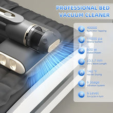 Load image into Gallery viewer, Mattress Vacuum Cleaner Bed Vacuum Cleaner with UV-C Light &amp; Ultrasonic and High Heating,14Kpa Strong Suction, 6-Speed Adjustment for Bed Sofa, Cordless Bed Cleaner, Gray
