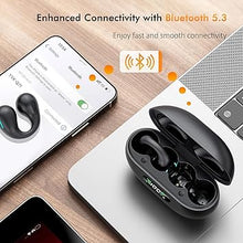 Load image into Gallery viewer, Open Ear Clip Wireless Earbuds Bluetooth 5.3, Sports Earphones Built-in Microphone with Earhooks &amp; Ear Hook, Wireless Charging Case &amp; Display, Waterproof Fitness Headphones for Exercise
