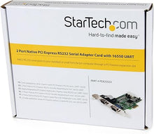 Load image into Gallery viewer, StarTech.com 2-port PCI Express RS232 Serial Adapter Card - PCIe RS232 Serial Host Controller Card - PCIe to Dual Serial DB9 Card - 16550 UART - Expansion Card - Windows &amp; Linux (PEX2S553)
