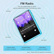 Load image into Gallery viewer, MP3 Player Bluetooth 5.3, SWOFY 64GB Mp3 Music Player with Touch Screen, Portable Digital Audio Player with HD Speaker FM Radio, Recording Support up 128GB Blue
