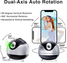 Load image into Gallery viewer, Auto Face Tracking 360 Camera Tripod for Cell Phone Rotating with Remote, iyesku 2-Axis Smart AI Face Recognition 360 Selfie Stick Rotation Tripod Mobile Phone Holder TikTok Camera Tripod (Black)
