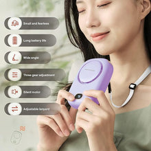 Load image into Gallery viewer, Portable Neck Fan, Handheld Mini Fan Small Personal Fan, Hand Held Fan USB Rechargeable Eyelash Fan for Kids Girls Boys Woman Man Home Outdoor Travel (purple)
