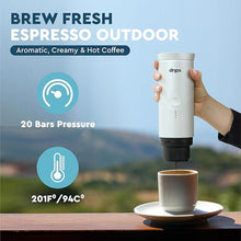 Load image into Gallery viewer, drips Portable Electric Espresso Machine with 3-4 Minute Self-Heating, 20 Bar Mini Coffee Maker Compatible with NS Capsule &amp; Ground Coffee for Camping, Travel, Hiking, Office (Pearl White)
