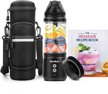 Load image into Gallery viewer, Portable Blender with Insulated Carrying Case &amp; Recipe Book for Shakes and Smoothies, 24 OZ Personal Juicer Electric Protein Shaker Bottle, Mini Small Blender Cup with USB-C Rechargeable, Travel Lid
