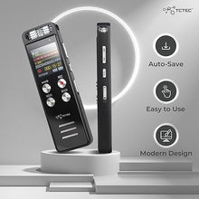Load image into Gallery viewer, 96GB TCTEC Digital Voice Recorder with 7000 Hours Recording Capacity, Audio Noise Reduction, Sound Tape Recorder with Playback, Clip-on Mic Dictaphone for Meeting, Lecture
