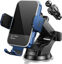 Load image into Gallery viewer, Wireless Car Charger,?7 Colored LED Backlit?15W Auto Clamping Car Charger Phone Mount Holder fit for iPhone 14 13 12 Mini Pro Max 11 XR XS X, Samsung Galaxy S23 Ultra S22 S21+ S10+ Note 20, etc - Blue
