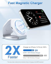 Load image into Gallery viewer, 3 in 1 Charging Station for Apple Devices - Foldable Magnetic Wireless Travel Charger Multiple Devices - Travel Charging Pad for MagSafe iPhone 16 15 14 13 12 Pro Max Plus Apple Watch &amp; AirPod
