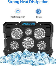 Load image into Gallery viewer, Laptop Cooling Pad, Laptop Cooler with 6 Quiet Led Fans for 15.6-17 Inch Laptop Cooling Fan Stand, Portable Ultra Slim USB Powered Gaming Laptop Cooling Pad, Switch Control Fan Speed Function (White)
