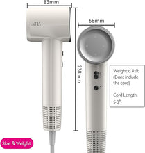 Load image into Gallery viewer, AINA Hair Dryer, Blow Dryer with Diffuser Brush Comb for Women - BLDC Hair Dryer - Brushless Motor, 110,000 RPM Lightweight, Ionic Travel, 3 Magnetic Attachments 110V/ALCI(White)

