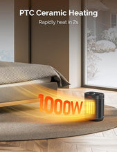 Load image into Gallery viewer, 1000W Small Space Heaters for Indoor Use, PTC Ceramic Personal Heater with Overheating &amp; Tip-Over Protection, Quiet Heating for Desktop Office Home
