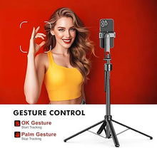 Load image into Gallery viewer, 68&#39;&#39; Auto Face Tracking Tripod for iPhone with Remote &amp; Gesture Control,360°Rotating All-in-1 Extendable Selfie Stick for iPhone Tripod Stand for Video Recording,Applied to Tiktok YouTube

