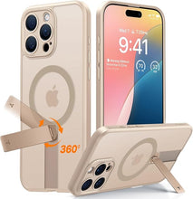 Load image into Gallery viewer, TORRAS 360° Spin Stand Magnetic Case for iPhone 16 Pro Max Case, [Full Camera Protection][Fit for MagSafe] [16FT Mil-Grade Drop Protection] Case for 16 Pro Max iPhone Case(6.9&quot;), Rose Titanium Gold
