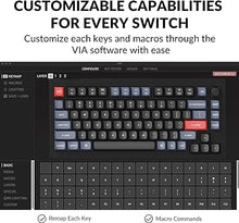 Load image into Gallery viewer, Keychron V1 75% Wired Mechanical Keyboard, QMK/VIA Programmable, Hot-swappable Red Switches, Compatible with Mac Windows Linux - Carbon Black
