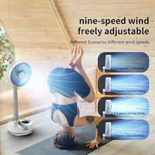 Load image into Gallery viewer, Socool 20000mAh 8&quot; Portable Fan Battery Operated Fan, Oscillating Charging Fan, Remote Control LED Light, 112 Hours Working Portable Foldable Fan for Camping Travel Outdoor (White 2000mAh, 8inch)
