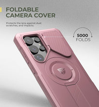 Load image into Gallery viewer, Dexnor for Samsung Galaxy S25 Ultra Case with Camera Cover &amp; Adjustable Kickstand &amp; Built-in Screen Protector, Magnetic Rugged Shockproof Bumper Cases Heavy-Duty Protective Cover (2025),Peony Pink
