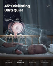 Load image into Gallery viewer, Gaiatop Baby Stroller Fan, 4000mAh Oscillating Mini Portable Fan with Light, 4 Speeds Battery Operated Small Handheld Desk Fan, 360° Rotate Flexible Tripod Clip On Fan for Car Seat Crib Travel Pink
