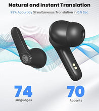 Load image into Gallery viewer, Language Translator Earbuds: 3in1 Translator Earphones 132 Languages &amp; Accents, 7 Offline Translation Packs Translation Device in Real Time fit iOS &amp; Android(Black)
