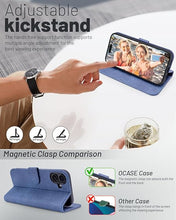 Load image into Gallery viewer, OCASE Compatible with iPhone 16 Wallet Case, PU Leather Flip Folio Case with Card Holders RFID Blocking Kickstand [Shockproof TPU Inner Shell] Phone Cover 6.1 Inch 2024, Denim Blue
