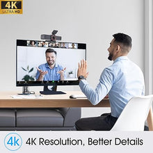 Load image into Gallery viewer, Angetube 4K Webcam with AI Tracking,Remote Control 4K Web Camera/10X Digital Zoom 1080P 60fps Web cam with USB 3.0 HDR/Dual Noise Cancelling Microphones for Video Calls/Meetings/Streaming/Skype/Zoom
