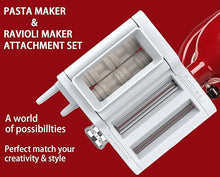 Load image into Gallery viewer, ANTREE 3-IN-1 Pasta Attachment &amp; Ravioli Attachment for KitchenAid Stand Mixers, Pasta Maker Assecories included Pasta Sheet Roller, Spaghetti Cutter and Ravioli Maker Attachment
