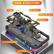 Load image into Gallery viewer, CCSmall for iPhone 16 Pro Max Case Camouflage with Kickstand for Men, Military Grade Shockproof Protective Phone Cover Built-in Stand Case for iPhone 16 Pro Max Camo Army Green

