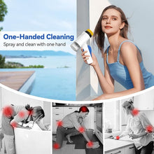 Load image into Gallery viewer, Electric Spin Scrubber Cleaner Spray - SIMWAL Power Shower Scrubber with All Purpose Cleaner Dispenser, IPX7 Waterproof Cordless Cleaning Brush with 5 Replaceable Heads for Kitchen/Bathroom/Tile
