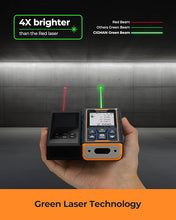 Load image into Gallery viewer, Laser Measuring Tool, CIGMAN 393ft Green-Beam Laser Measure, Outdoor Laser Measurement Tool with 4X Camera, P2P Technology, IP68, Rechargeable Laser Distance Meter, Length, Area, Volume, Angle Sensor
