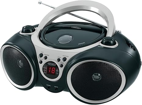 Jensen CD-490 Portable Sport Stereo CD Player with AM/FM Radio and Aux Line-in & Headphone Jack (Silver)