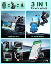 Load image into Gallery viewer, VANMASS [True Military-Grade] Car Phone Holder [2024 Strongest Suction &amp; Clip] Cell Phone Mount for Dashboard Windshield Vent Truck Accessories Cradle Dash Stand for iPhone 15 14 13 12 Android,Green
