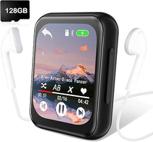 Load image into Gallery viewer, 128GB MP3 Player with Bluetooth 5.3, Portable Digital Lossless Music Player with Built-in Speaker, 2.0 in Full Touch Screen, HiFi Sound, FM Radio, Voice Recorder, Earphones Included
