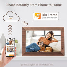 Load image into Gallery viewer, 10.1 WiFi Digital Picture Frame, IPS Touch Screen Smart Cloud Digital Photo Frame with 64GB Storage, Wall Mountable, Auto-Rotate, Motion Sensor, Share Photos via Biuframe App
