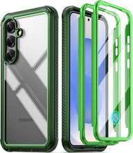 Load image into Gallery viewer, Poetic Guardian Case for Samsung Galaxy S25+ Plus 5G 6.7 "(2025) [20 FT Mil-Grade Drop Tested], Built-in Screen Protector [Work with Fingerprint ID], Full Body Rugged Shockproof Case, Green/Clear
