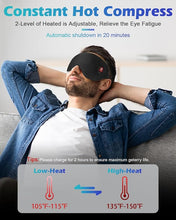 Load image into Gallery viewer, Silk Cordless Heated Eye Mask, Washable Heat Eye Compress for Dry Eye Electric Eye Heating Pad Warm Eye Mask for Eye Fatigue Stye Sinus Blepharitis MGD Gifts for Men Women
