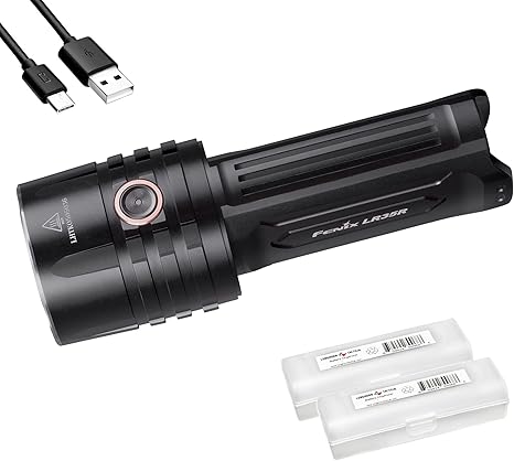 Fenix LR35R Super Bright Rechargeable Flashlight, 10000 Lumen Long Throw and High Lumen with Batteries and Lumentac Organizer