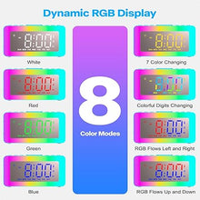 Load image into Gallery viewer, Kids Alarm Clock with Lights, 8 RGB Night Lights with Sleep Aid, Conspicuous Colorful LED Numbers, Slider Dimmer, Snooze, 12/24H, Simple to Operate, Basic Bedside Digital Clock for Kids Elderly
