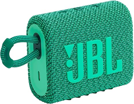 JBL Go 3 Eco - Portable Mini Bluetooth Speaker, big audio and punchy bass, IP67 waterproof and dustproof, 5 hours of playtime, Made in part with recycled materials (Eco Green)